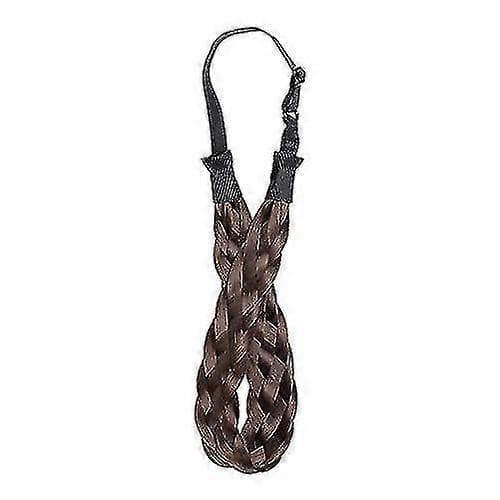 Sego flätade hårbandsextensions flätor hårförlängningar justerbart pannband elastiskt stretchhårstycke skönhetstillbehör för kvinnor light brown small