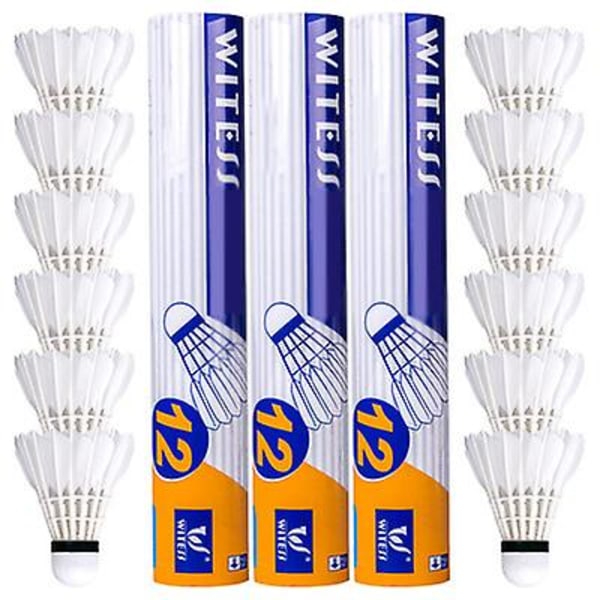 12 st Gåsfjäder Badmintonbollar