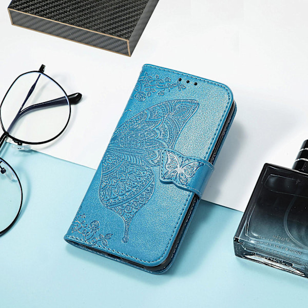 Oppo Reno 6 5g Fodral Flip Skydd Präglad Fjäril Mjuk Tpu Stötsäker