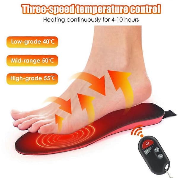 [LCS] Winter Warm Rechargeable Heated Insoles – Remote Control & App Control, 3000mAh Battery 10 Hours Heat (Size 41-46)
