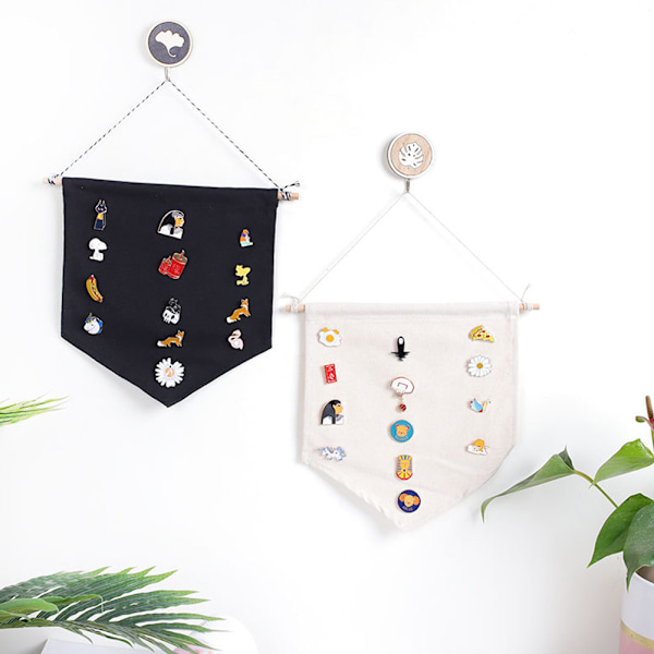 3 stk. Nåle Væg Display Bannere Blank Hængende Organizer til Badge Broche Samlinger Boligindretning Sort S 0.2