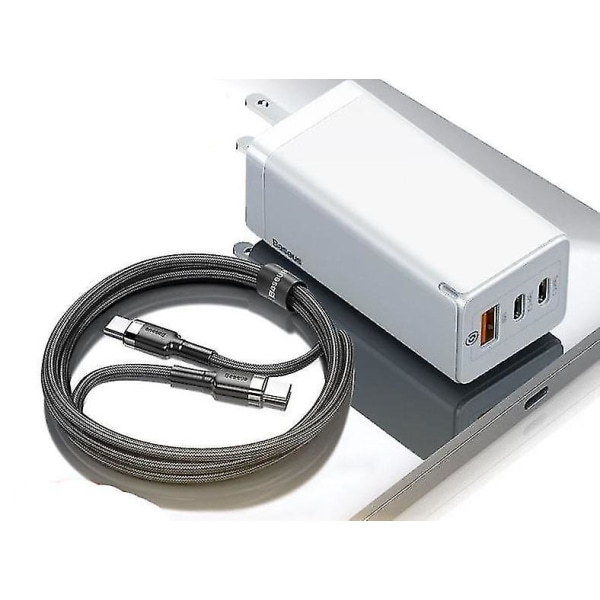 Snabbladdning Typ C Pd USB -laddare (USA med kabel vit)