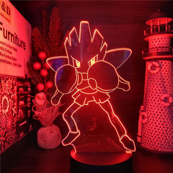 Barngåva Anime Pikachu Nattljus Touch Sensor Sovrum 3d Illusion Nattljus Ledanime Lampa Färgglad Fjärrkontroll Nattljus Hemprylar