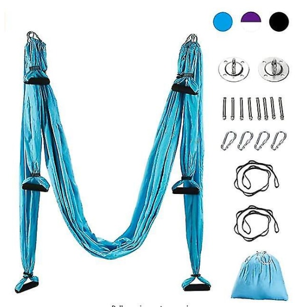 Anti-gravitations Aerial Yoga Hängmatta, Trapetsutrustning, Förlängningar blue