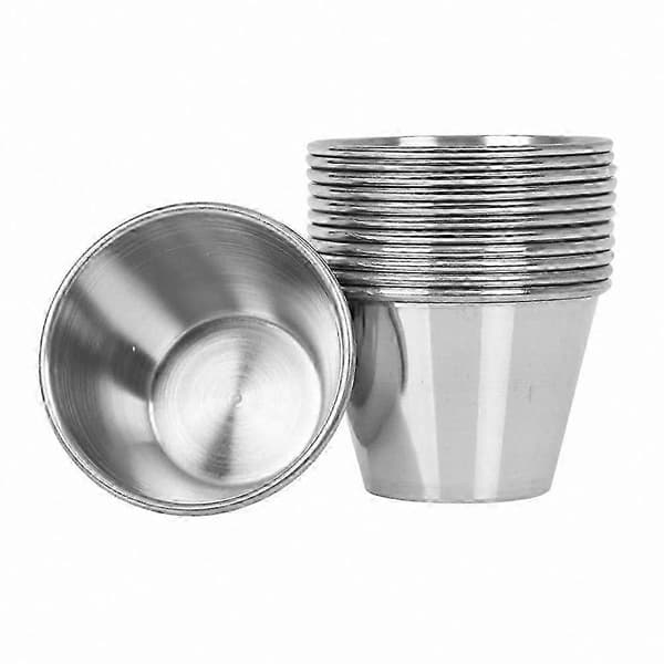 12-pakning sauseskåler i rustfritt stål for servering og måltider Silver 6.00X6.00X4.00CM
