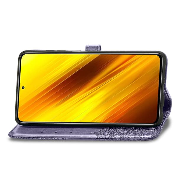 [LCS] Mandala Blomsterpreget Deksel til Xiaomi Poco X3 NFC Purple