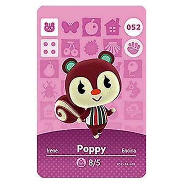 Nfc Game Card For Animal Crossing,ch Amiibo Wii U - 052 Poppy