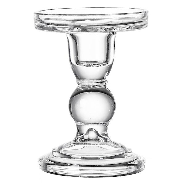 Hög Ljusstake Transparent Glas Ljushållare Perfekt Dekoration Ljusstakar L