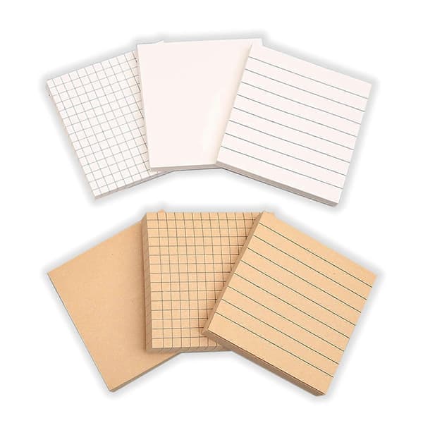 Kreative sticky notes, en pakke med 6 sticky notes, kontor- og studerende sticky notes, selvklæbende kraftpapir sticky notes, i alt 480 sticky notes