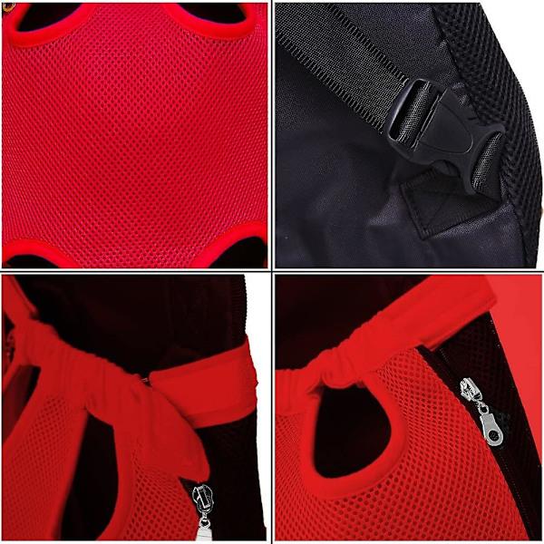 Handsfree Justerbar Ryggsäck Resväska Kompatibel med Husdjursraser Utomhus Mesh*Red