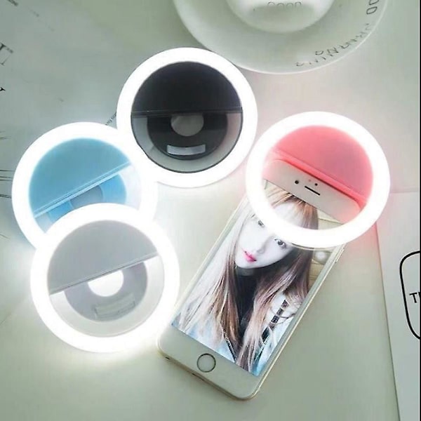 Mobiltelefon Fotolampa Mini Net Röd Live Clip Mobiltelefon Selfie Ring Skönhet Led Lampa pink