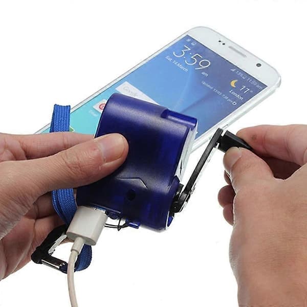 [LCS] Rejse USB Hånddynamo Telefonoplader med Lys Miljøvenlig Håndsvingoplader A