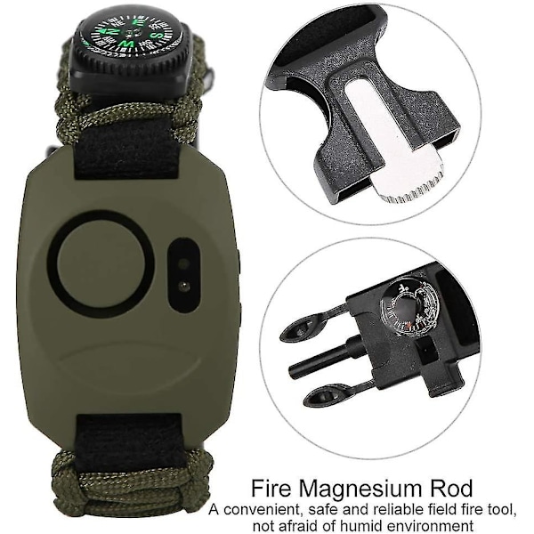 Hjälplarm, 130db Externt Personligt Armbands Nödlarm med LED-belysning