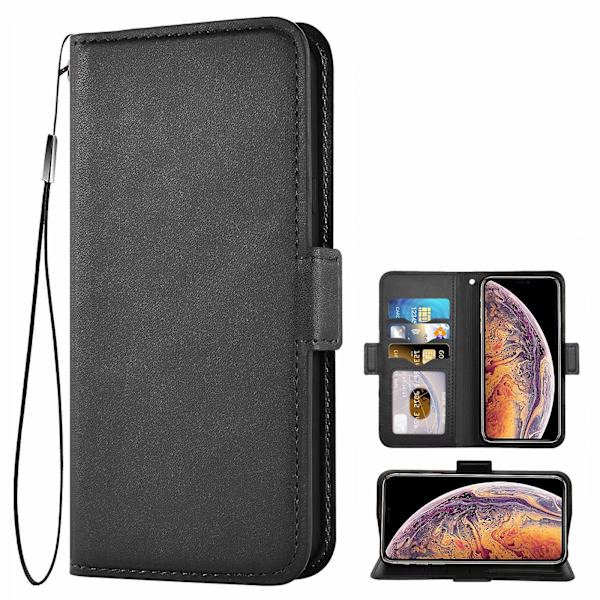 Telefoncover, wallet cover, lædercover Auto Wake/sleep, trådløs opladning, støttefod, kortlommer, flip cover til iPhone Xs Max
