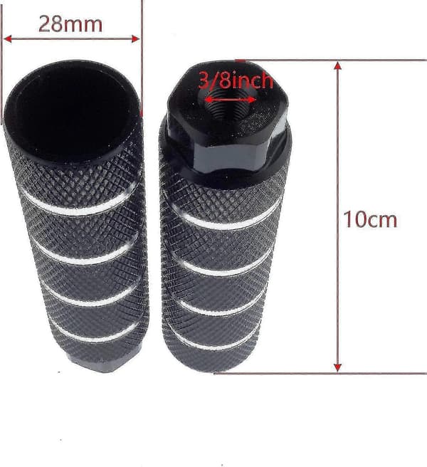 [LCS] Par aluminiumslegering cykelpinde bageste stuntpinde passer til 3/8 tommer aksler, sort black