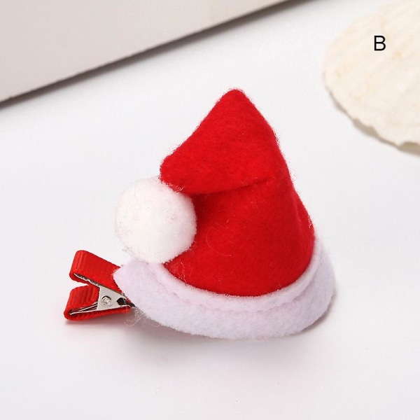 Julhatt Tomtehatt Hårklämma Mini Hårspännen Julhatt Ornament Festival Cosplay Rekvisita B