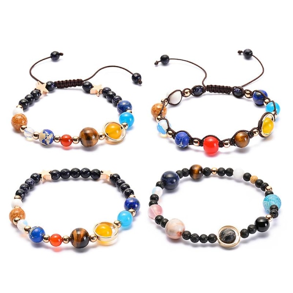 The Eight Planets Armband Universum Galaxy Moon Star Solar System Planets Armband Natural Beads D