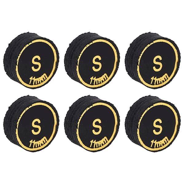 [LCS]6 stk. Billardkøspidser PU Multi-layer Poolkøspidser Erstatning Kompatibel med Billardspil Sort S 0.1