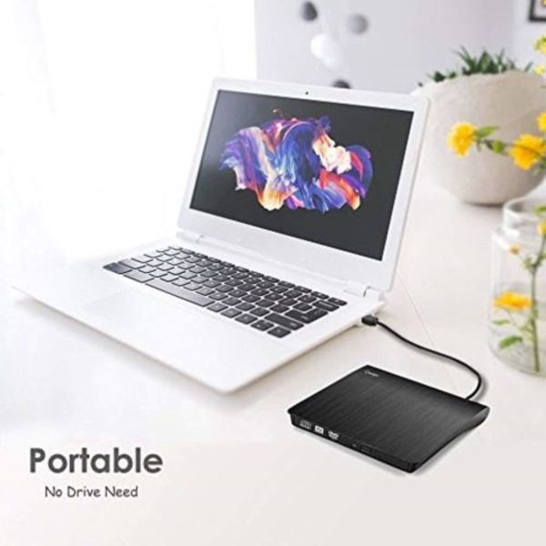 COCOPA - Ekstern USB 3.0 CD / DVD-brænderdrev - Sort