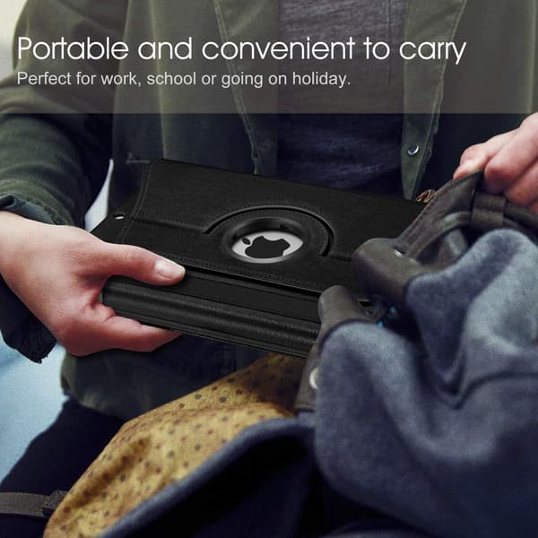[LCS] Rotating Case for iPad 9th Generation (2021) / 8th Generation (2020) / 7th Gen (2019) 10.2 Inch - 360 Degree Rotating Stand Black