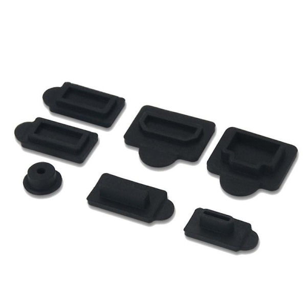 7 st silikondammpluggar set antidamm skydd dammtät plugg för PS5 tillbehör Red set