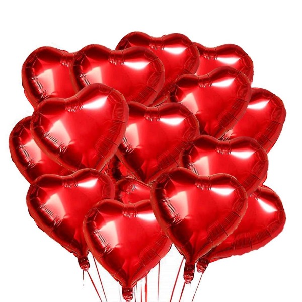 Hjärtballonger 25 st 18 tums folie Hjärtballonger Heliumballonger Hjärtformade folieballonger för alla hjärtans dag, bröllop Red