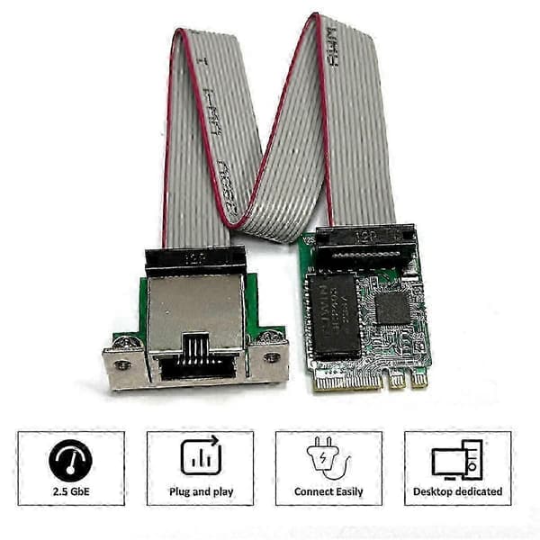 M.2 A+E KEY 2.5G Ethernet LAN-kort RTL8125B Industriel kontrolnetværkskort M.2 Gigabit Ethernet Ne js