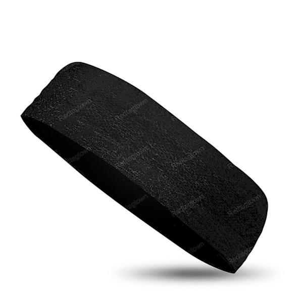Fukttransporterende sportshodebånd for kvinner og menn, svettebånd, pannebånd for yoga, treningsstudio, fitness Black 2PCS