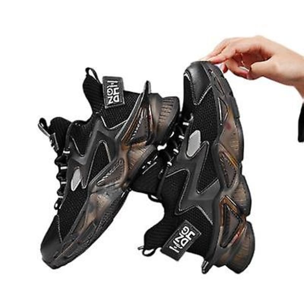 Andningsbara sportskor för män Öka fritid Trendiga skor black 39