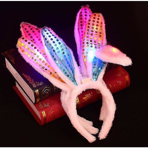 LED Kaninöron Pannband 3-pack Söta Lysande Huvudbonader Partydekorationer type2