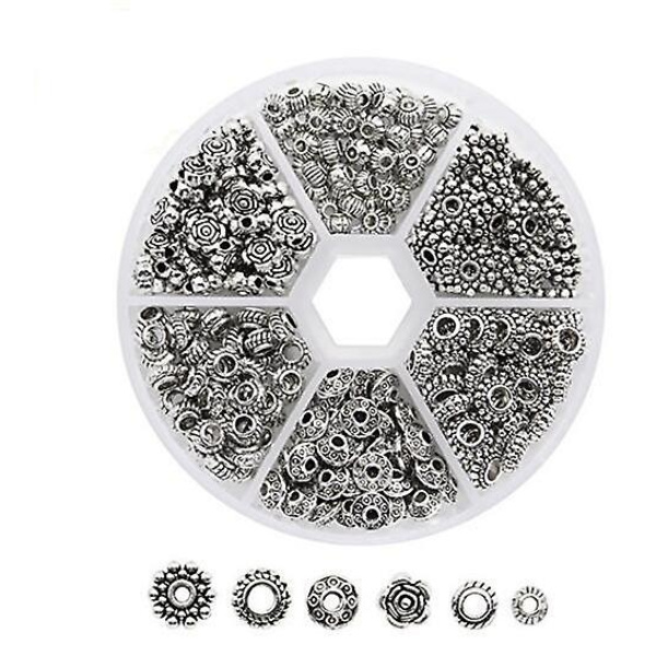 Antika Silver Spacer Pärlor Legering Smycken Pärlor Rör Metall Distanser Kompatibla med Armband