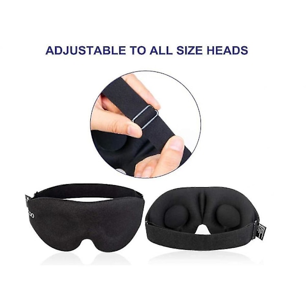 Sovmask 3D Konkav Formad Nattmask Blockerar Ljus black