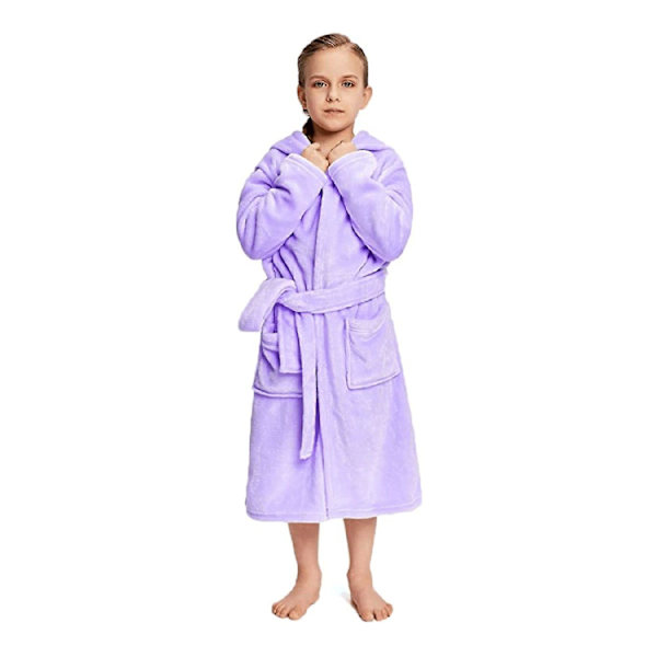 Reedca Piger Enhjørning Morgenkåbe Blød Hætte Badekåbe Nattøj Loungewear Gaver Til Piger Småbørn Børn Lilla Enhjørning 3-4 Years