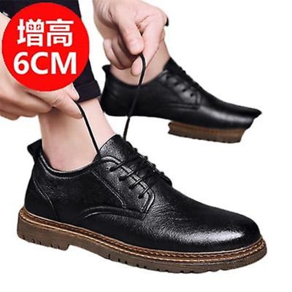 Små Lædersko Casual Trendy Herresko Black increased 40