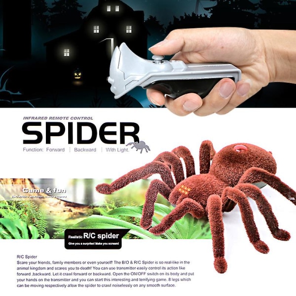 Realistiska gummispindel falska spindelleksaker Skrämmande simuleringsdjurmodell för spratt och halloween