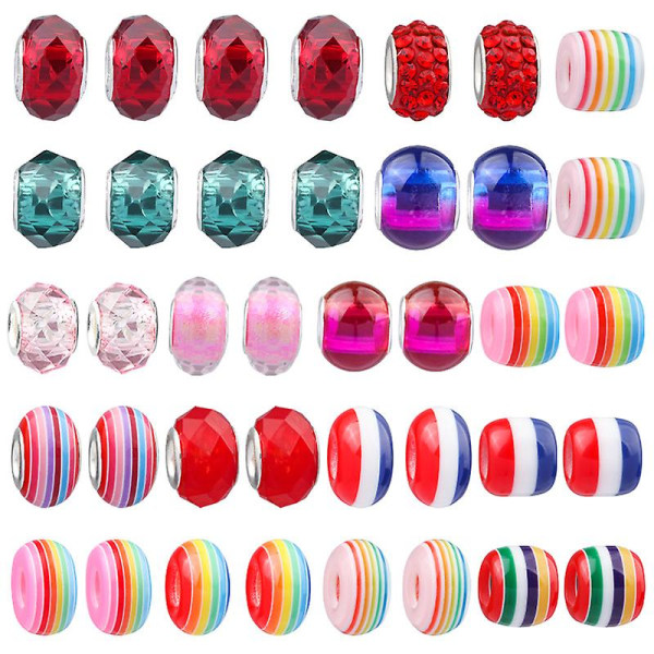 100 st Jul-tema Smyckespärlor DIY Armband Smyckestillverkningsset För DIY Smyckeshantverk