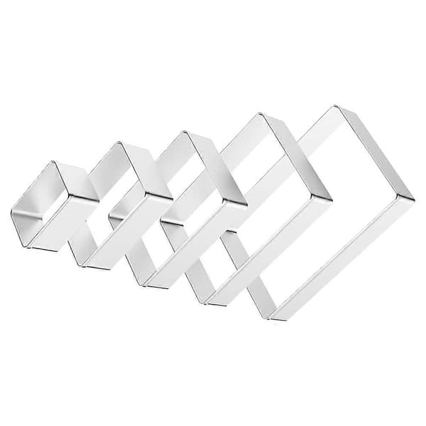 Bakverktyg Bakverk Rektangulär Form Rostfritt Stål Kakbakning Silver 5st Silver 11.50X7.50X2.50CM
