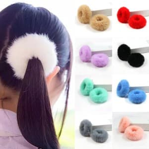 [LCS]Pcs Piger Fluffy Faux Fur Scrunchie Elastisk Hårring Reb Bånd 13 Farver