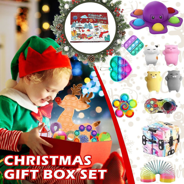 Gadget Toys 24 Dagars Julkalenderpaket Kompressionsleksakssats Dekompression Figet Toy Blindbox Barnjulpresent Style 2