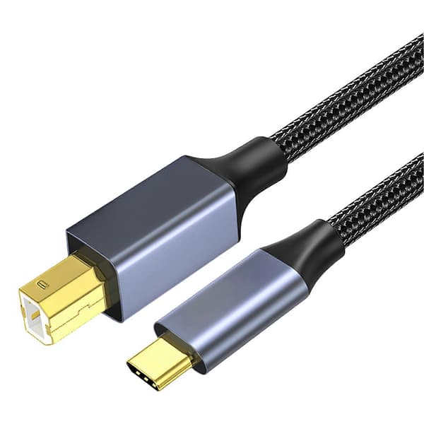 USB C-skrivarkabel Typ C hane till USB B TYP B skannerkabel skrivarsladd Typ C Typ B-kontroller bärbar dator 2m