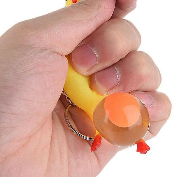 3 st Roliga Anti-stress Kläm Kyckling Lägger Ägg Kyckling Leksaker Nyckelring Överraskning Squishy Barnleksaker till Jul