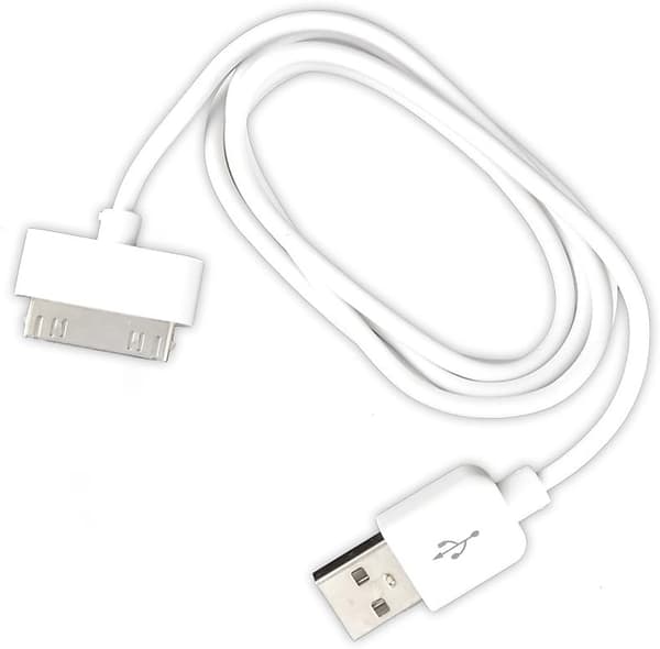 [LCS] 30-pin Dock-kabel för iPhone 3G / 3Gs / 4 / 4s för laddning och synkronisering USB 2.0 1 meter vit