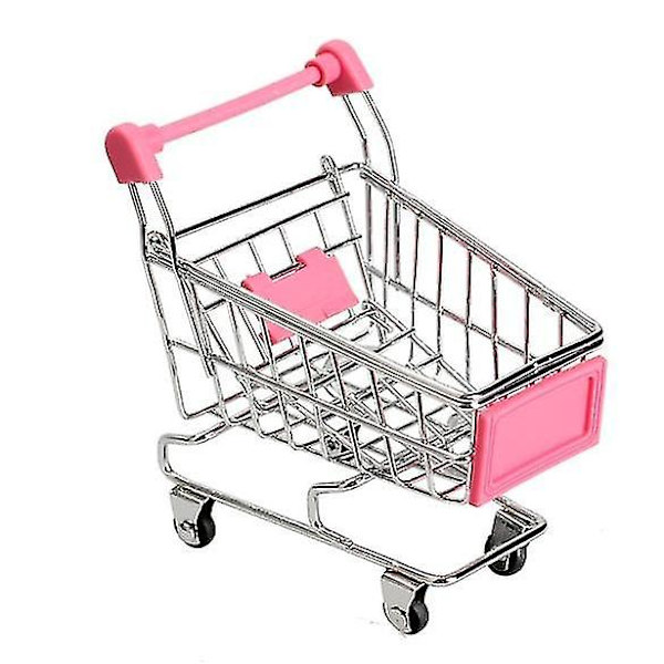 Skrivebordsdekorasjon/leketøy Mini Handlevogn Pink