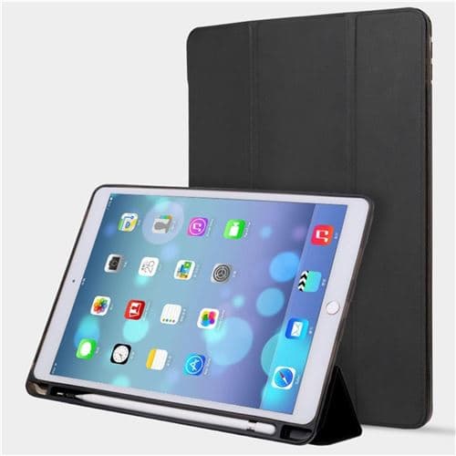 [LCS]Super Slim Cover med Apple Pencil Holder kompatibel med iPad 9.7 2018-Sort
