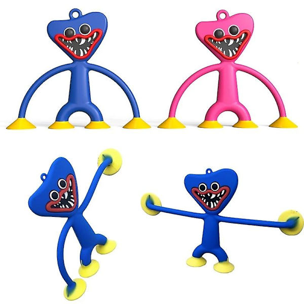 Poppys Playtime Huggy Wuggy Nøglering Silikone Vedhæng Kawaii Fidget Legetøj Blue