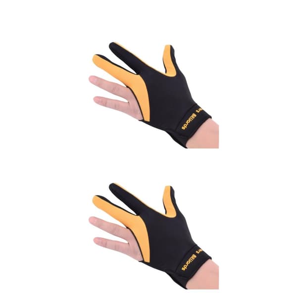 1/2/3 Venstre Hånds Snooker Billardhandske Gave Lavet af Elastisk Gul Sort 2PCS Yellow Black
