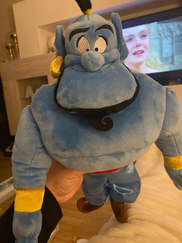Aladdin Genie broderet plyslegetøjsdukke stor 18\"