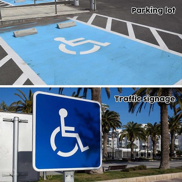 Handikappschablon, återanvändbar parkeringsplatsschablon i silikon