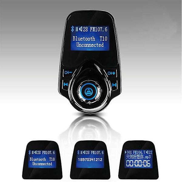 Trådlös Bluetooth FM-sändare Radioadapter Bilkit