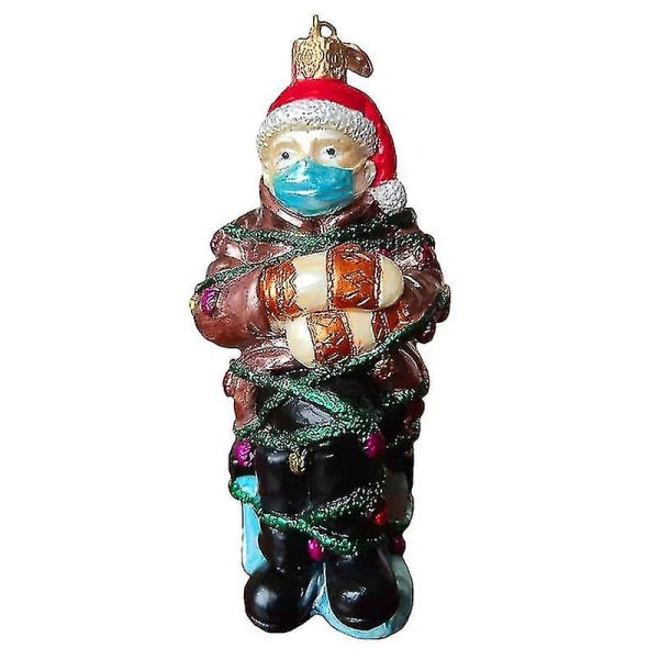 Julgransprydnader: Sortiment av jultomtar, munblåsta glasornament för julgranen SET2